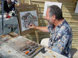Artist working