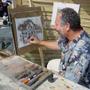 Artist working