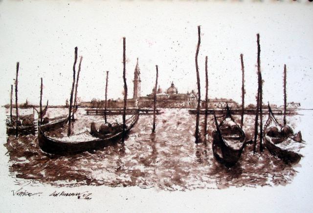 Venice. Gondolas