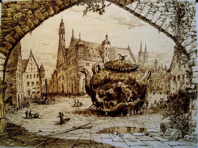 DRINKING  TEA  AT THE  MARKET PLACE